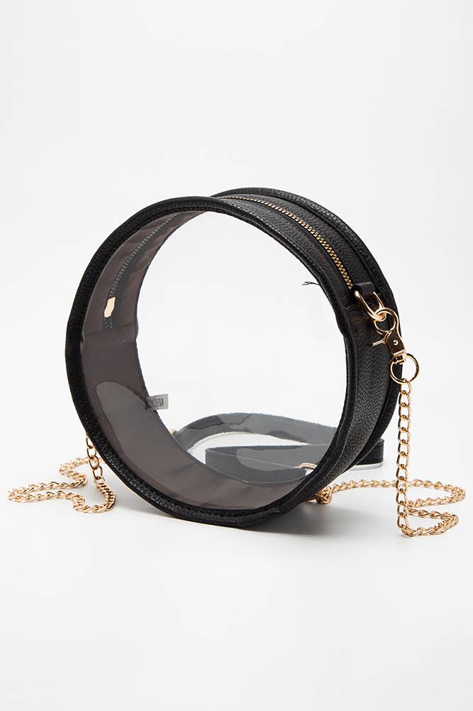 hana ロゴラウンドバッグ Hana - Clear Round Crossbody Bag: Black | FitWear Boutique